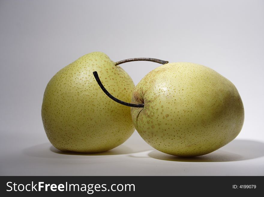 Two pear, pears,juicy fruits