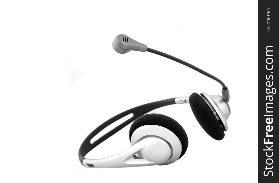 A typical headset on a white background