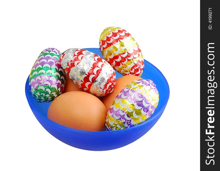 Easter eggs isolated on white background