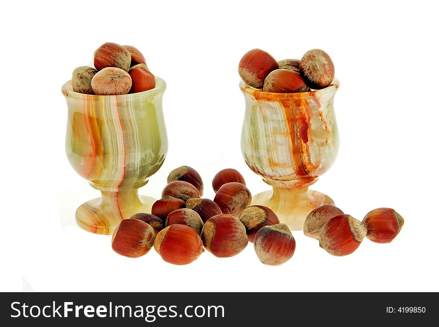 Isolated Nuts in glasses Onyx