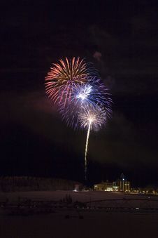 Three Fireworks Explosions Royalty Free Stock Images Three Fireworks Explosions Royalty Free Stock Images