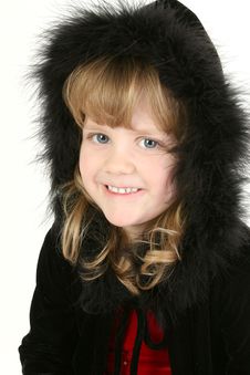 Beautiful Four Year Old Girl In Feather Hooded Sweater Stock Image Beautiful Four Year Old Girl In Feather Hooded Sweater Stock Image