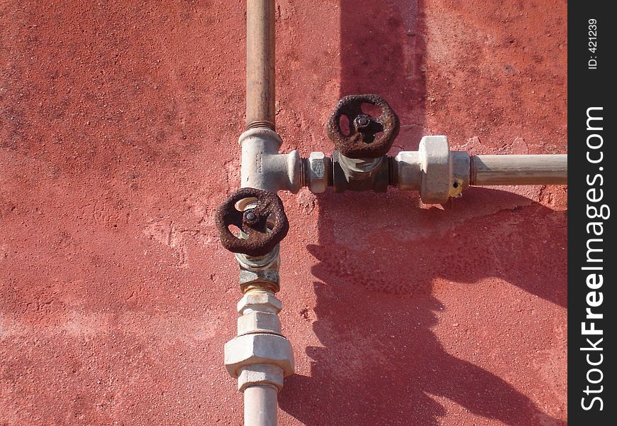 Old valves and tubes in old italian farm