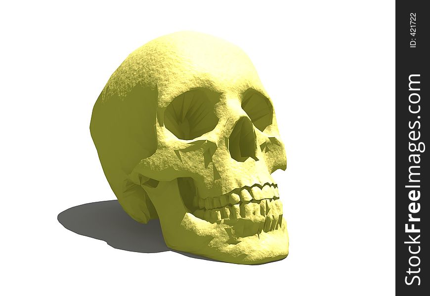 A computer generated human skull. A computer generated human skull.