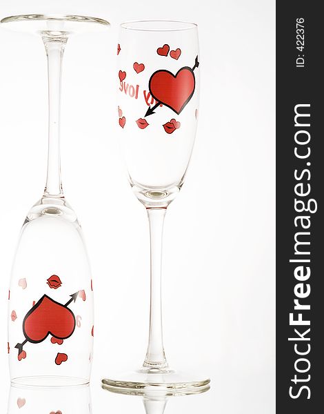 Hearty glasses for Valentine's day