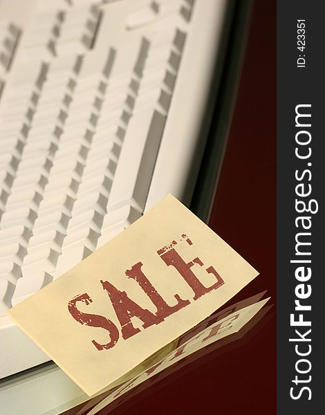 Sale message on the keyboard