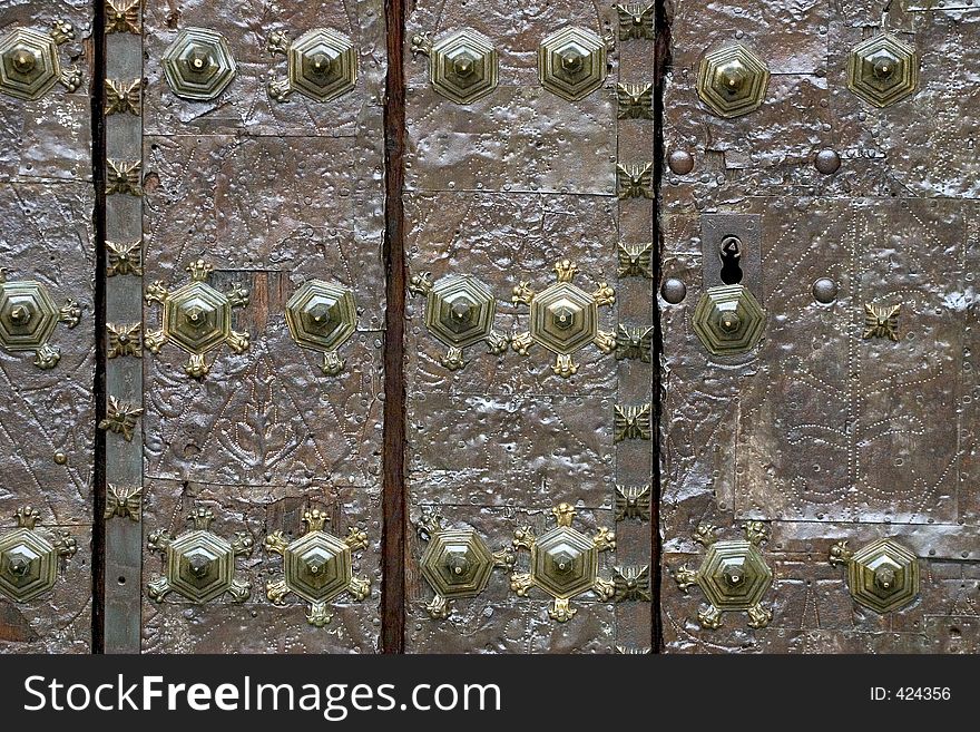 Ancient door,Huesca cathedral,Spain