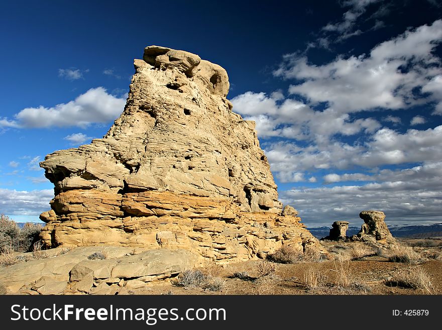 Sandstone sculptures in northern wyoming, beautifully crafted by nature