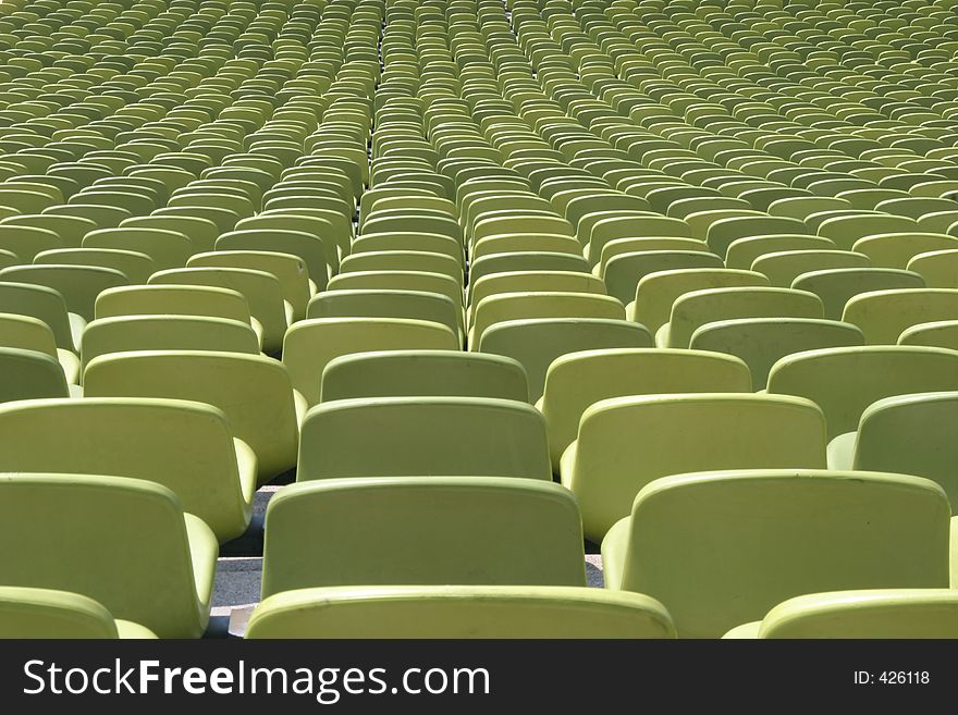 Seats of an empty football stadium. Seats of an empty football stadium