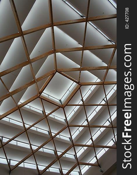 Geometrically interesting skylit ceiling. Geometrically interesting skylit ceiling