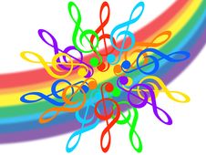Music And Rainbow Royalty Free Stock Photo Music And Rainbow Royalty Free Stock Photo