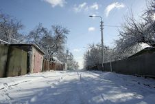 Frozen Winter Road Royalty Free Stock Photo Frozen Winter Road Royalty Free Stock Photo