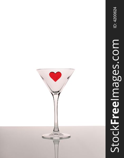 Glass for martini with heart