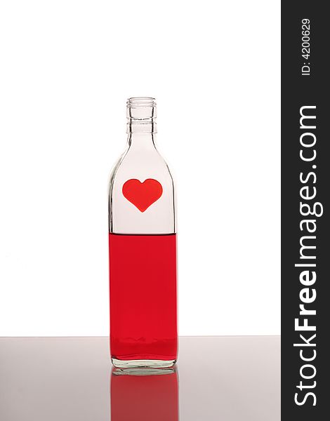 Bottle with heart and blood