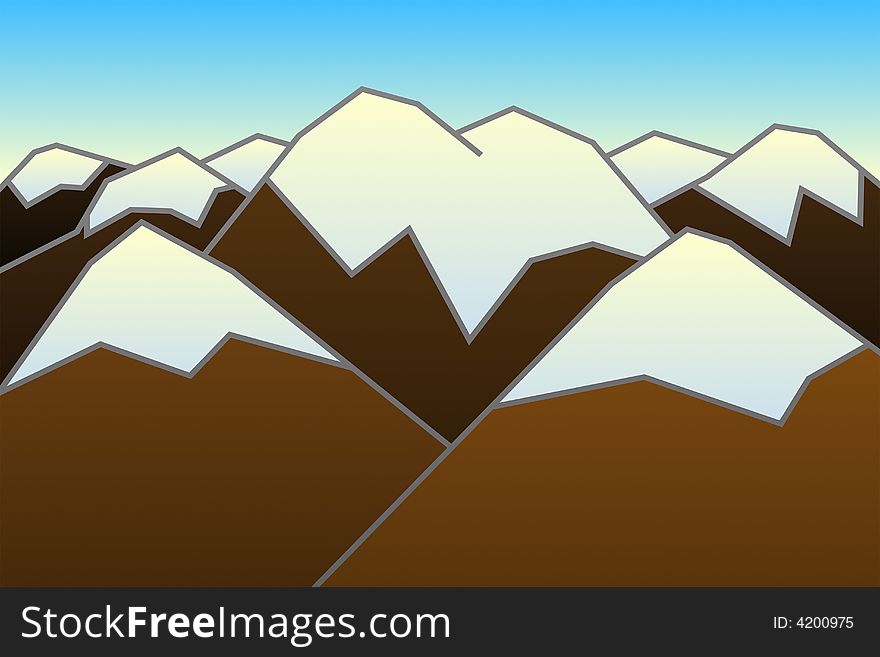 Vector illustration of high mountains