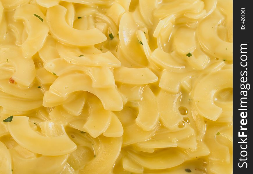 A detailed macro shot of macaroni. A detailed macro shot of macaroni