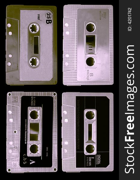 Collection of retro music cassettes. Collection of retro music cassettes