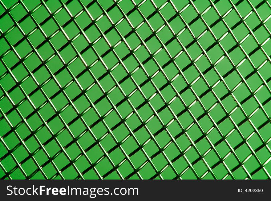Macro of green square grid background. Macro of green square grid background
