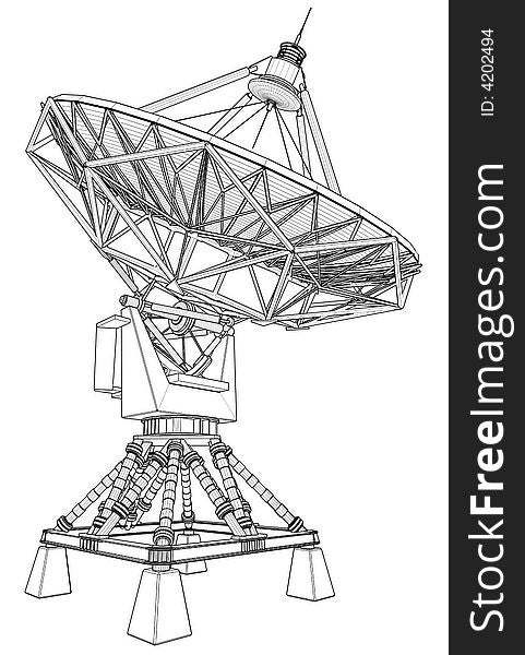 Satellite dishes antenna (doppler radar): technical draw. Satellite dishes antenna (doppler radar): technical draw