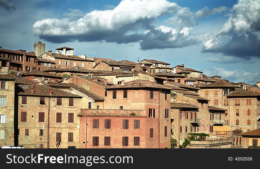 Old historical houses in Siena, Italy. Old historical houses in Siena, Italy