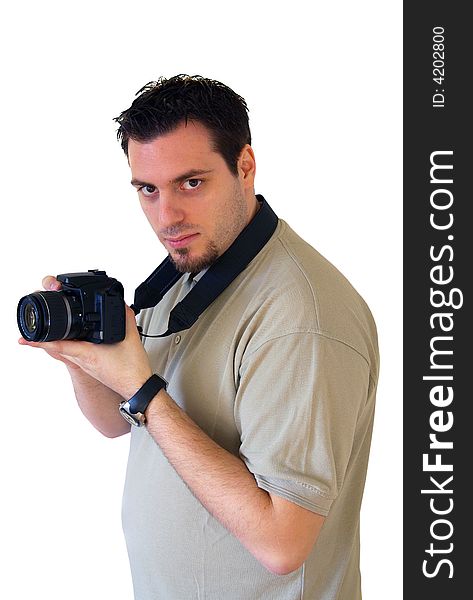 Young Man With Digital Camera, Photographer