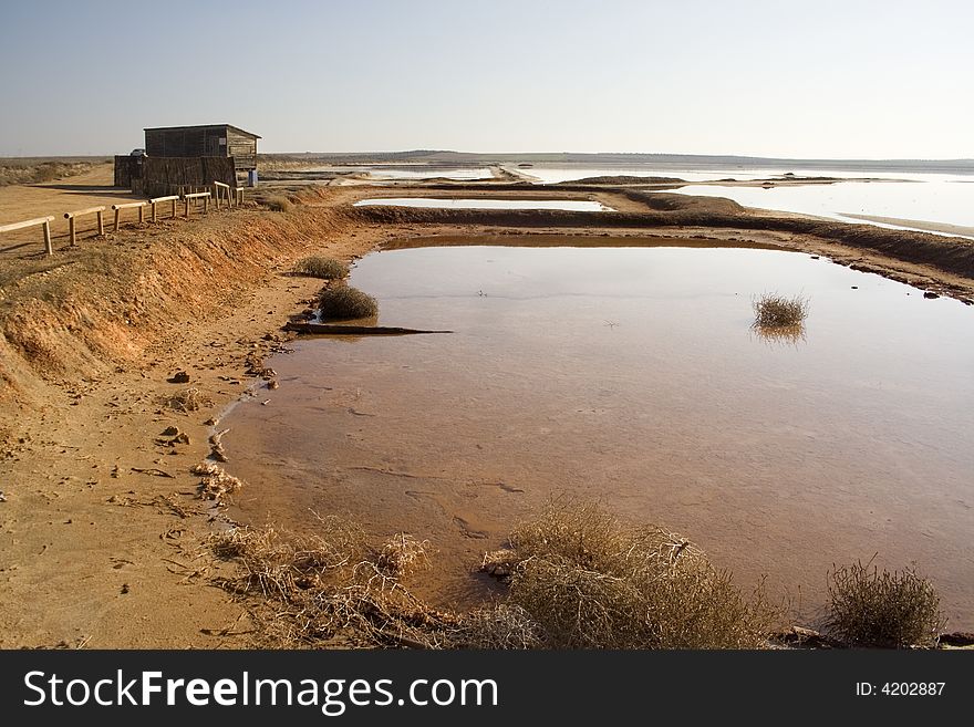 A salt lake in Spain. A salt lake in Spain