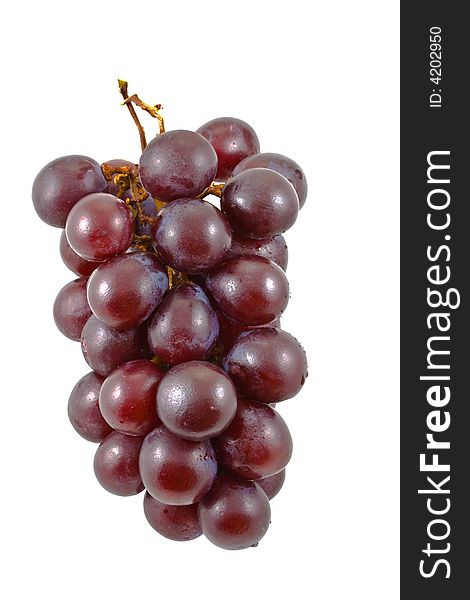 Red grape isolated on white