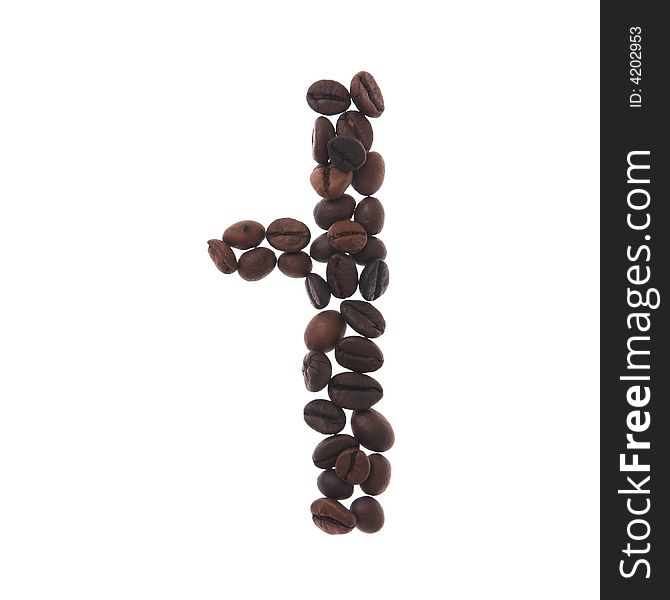 Coffee number one, white background, isolated
