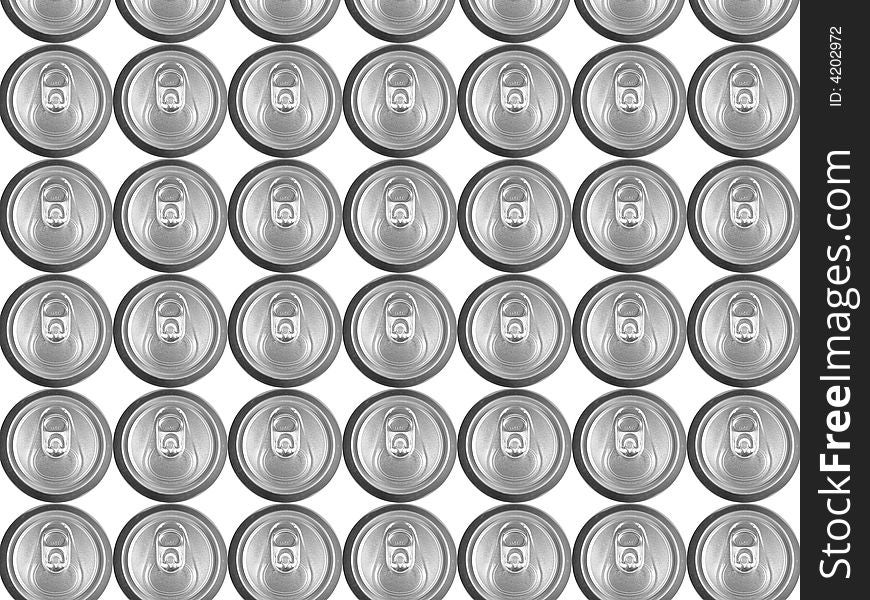 Series aluminium jars on a white background