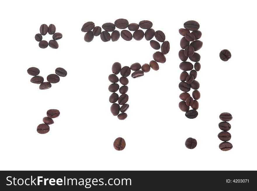Coffee symbol, white background, isolated