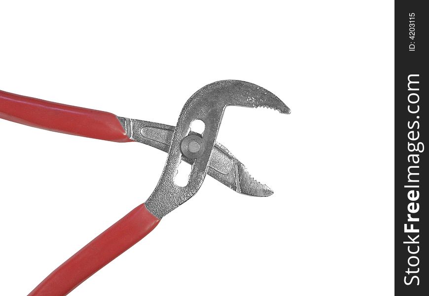 Adjustable spanner on a white background