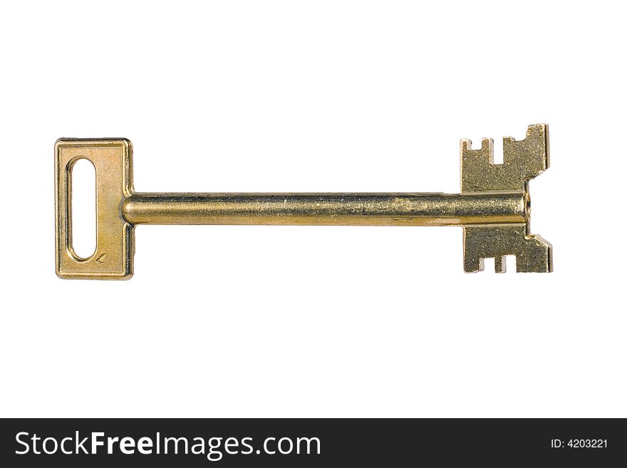Bronze Key Isolated on white background