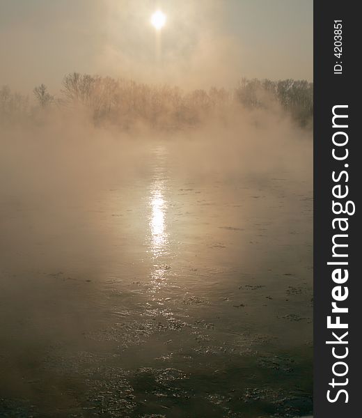 Ice on the river and fog. Please see some similar pictures from my portfolio: