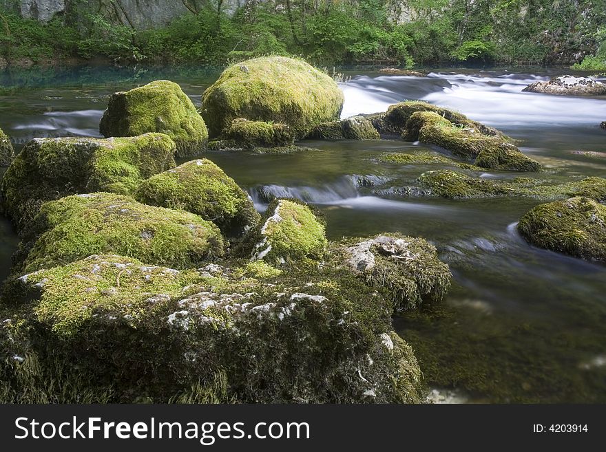 Nature landscape, streaming spring creek