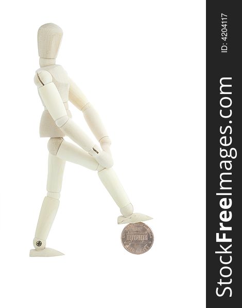 Manikin Standing On A Coin