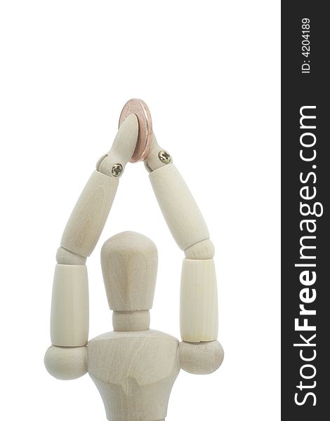 Manikin Hands Raised With Money