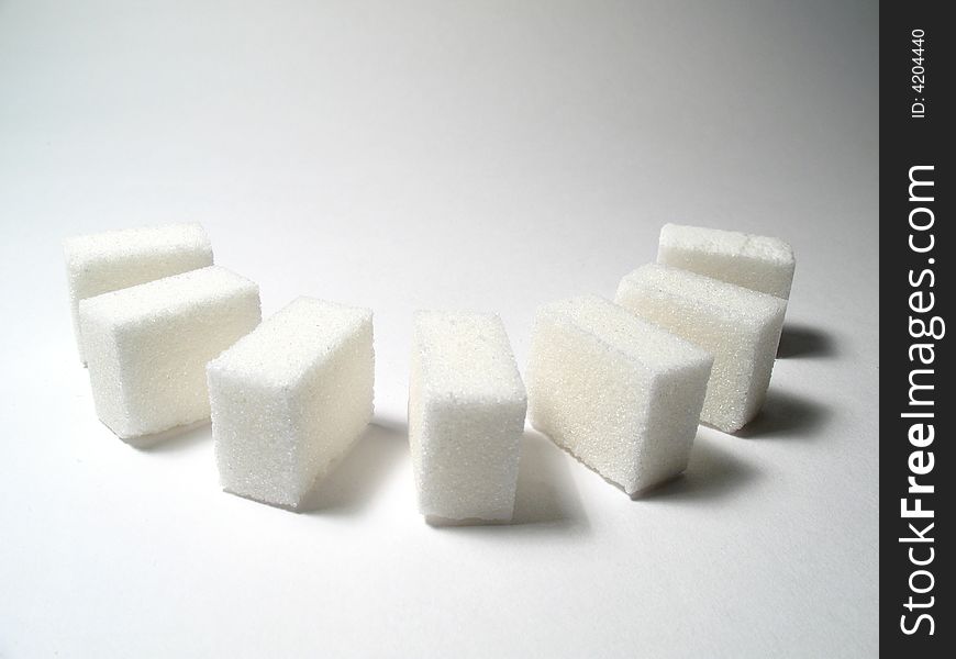 Still life with arrangement lumps of sugar