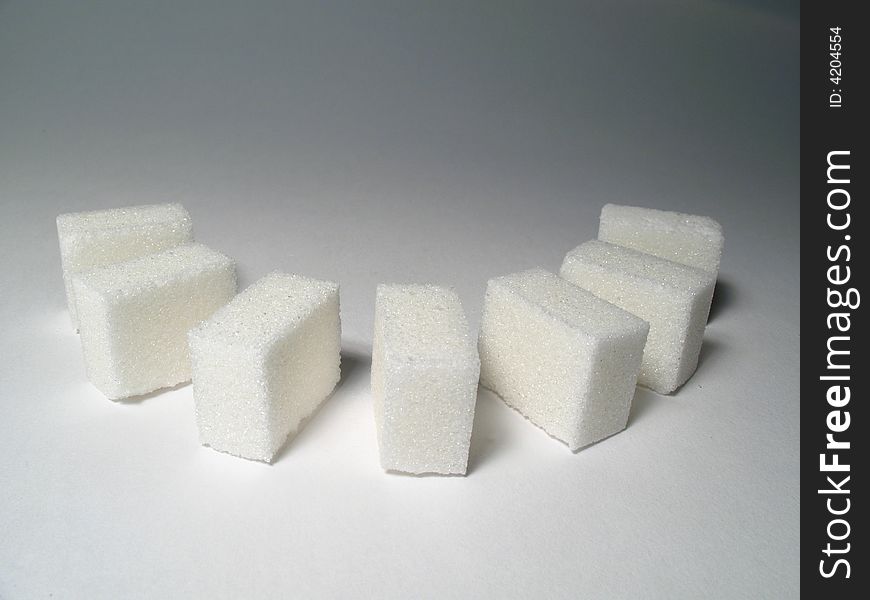 Still life with arrangement lumps of sugar