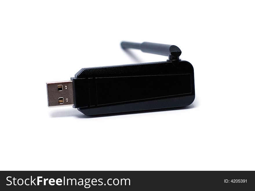 Black Bluetooth on a white, isolated