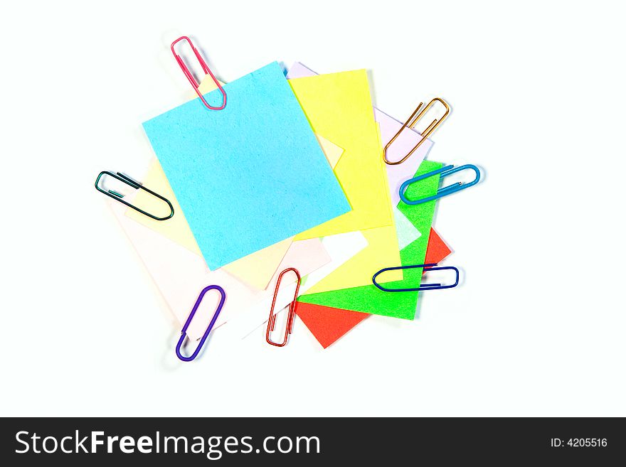 Stack of Notes. Isolated on white background.