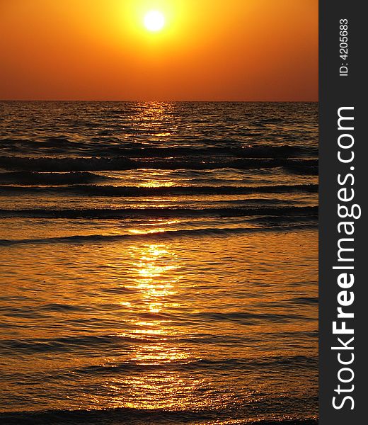 Oceanic sunset on Mexican gulf