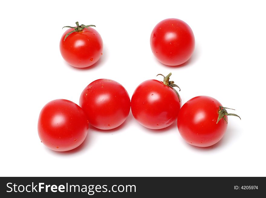 Tomato anti-smile isolated on white. Tomato anti-smile isolated on white