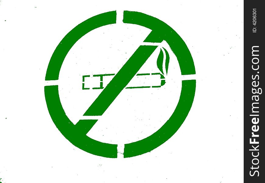 Green colored NO SMOKING sign against white background. Green colored NO SMOKING sign against white background.