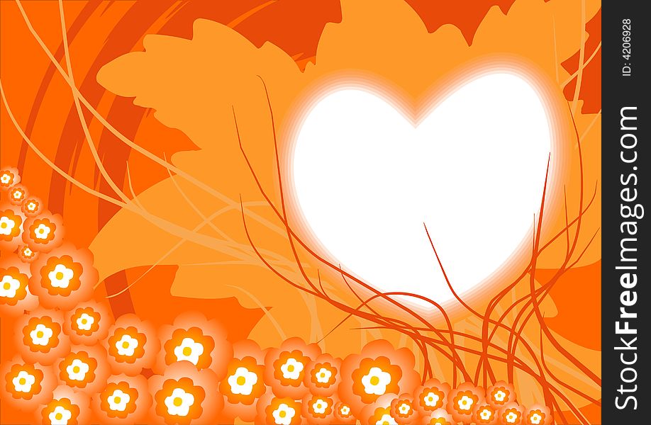 Abstract valentines background in orange colors vector illustration. Abstract valentines background in orange colors vector illustration