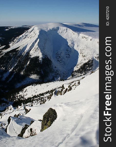 Czech mountains with one of the highest peak