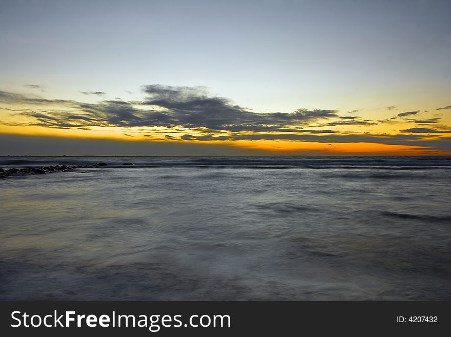 Long exposure shot at baltic sea coast. Long exposure shot at baltic sea coast.