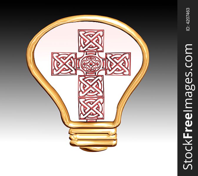 Christian cross giving light to the world