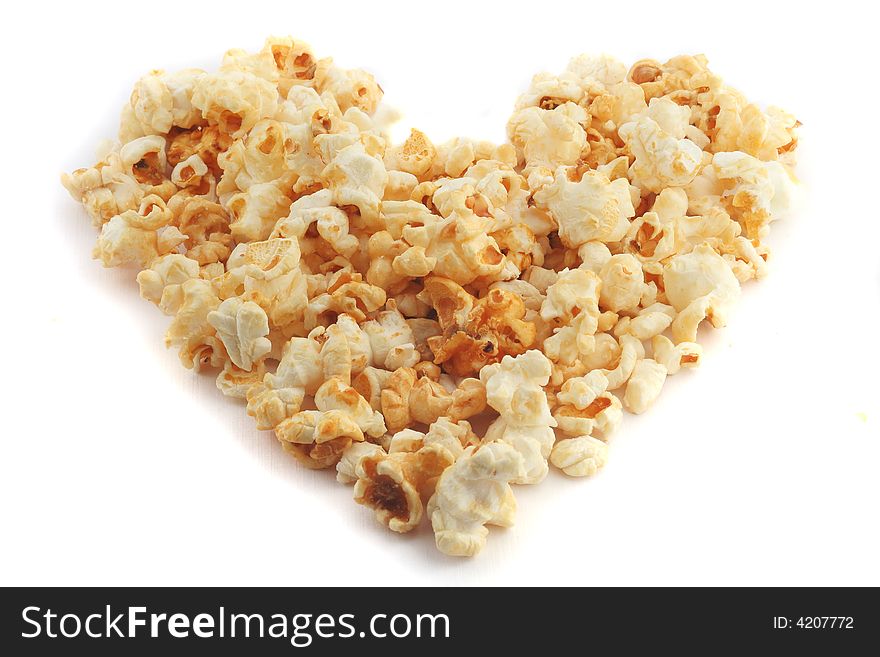 Valentine's Day popcorn heart love isolated