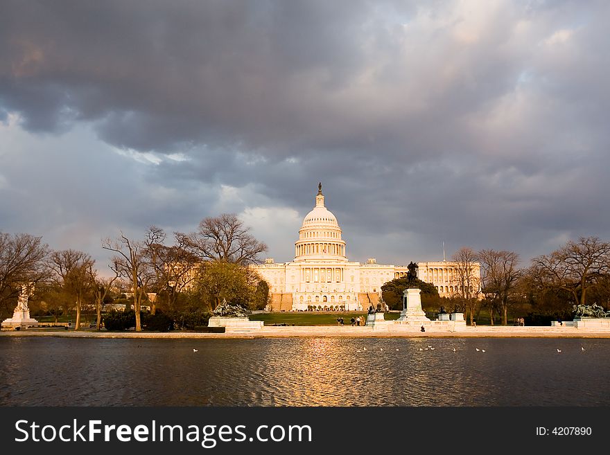 The Capitol at sunset. Washington DC