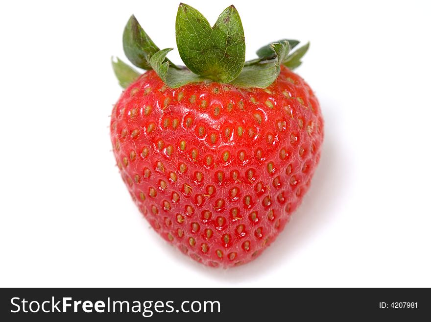 Strawberry macro. Isolated on white background
